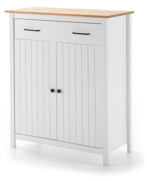 Cassettiera alta bianca in legno di pino 90x110 cm Miranda - Marckeric