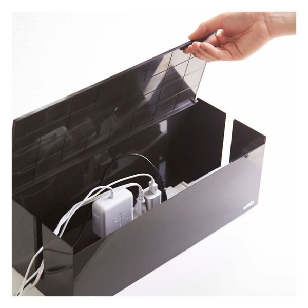 Scatola di ricarica nera e marrone Web Cable Box - YAMAZAKI
