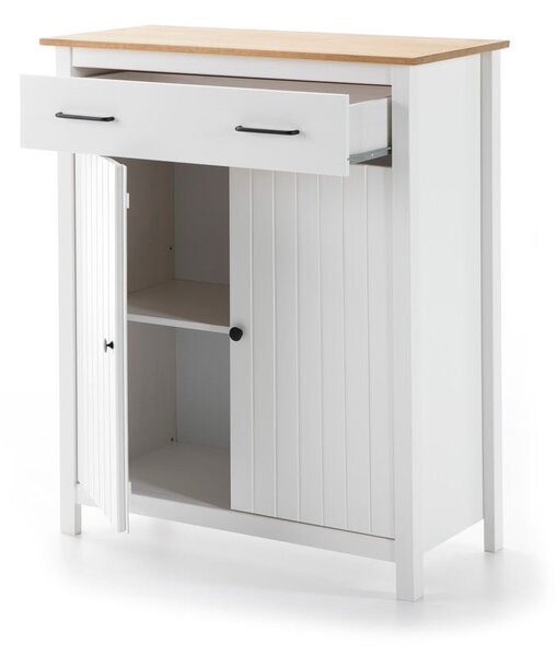 Cassettiera alta bianca in legno di pino 90x110 cm Miranda - Marckeric