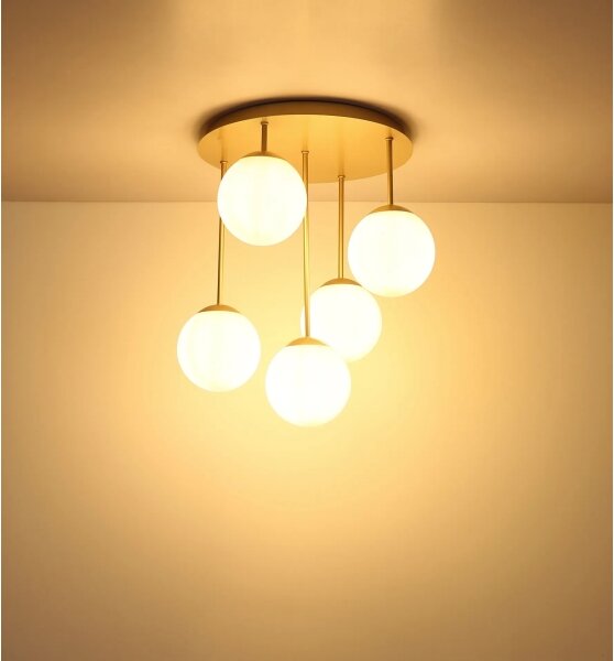 Globo 47441-5CH - Lampadario a soffitto HARMON 5xE14/25W/230V ottone