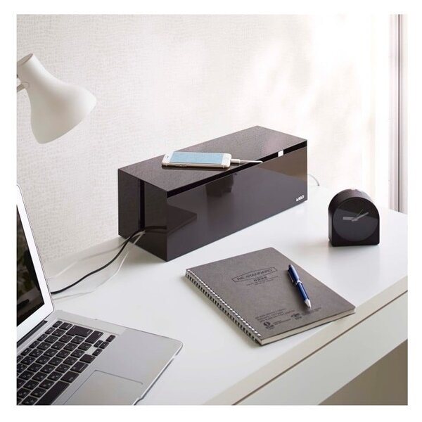 Scatola di ricarica nera e marrone Web Cable Box - YAMAZAKI