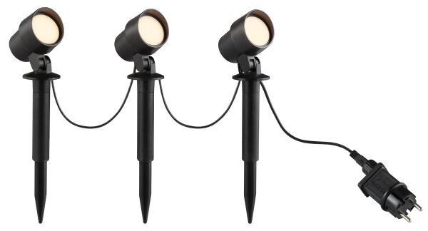 Brilliant - Set da 3 lampade LED da esterno KAMARA LED/8,5W/230V IP44 nere