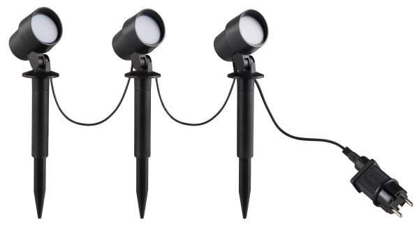 Brilliant - Set da 3 lampade LED da esterno KAMARA LED/8,5W/230V IP44 nere