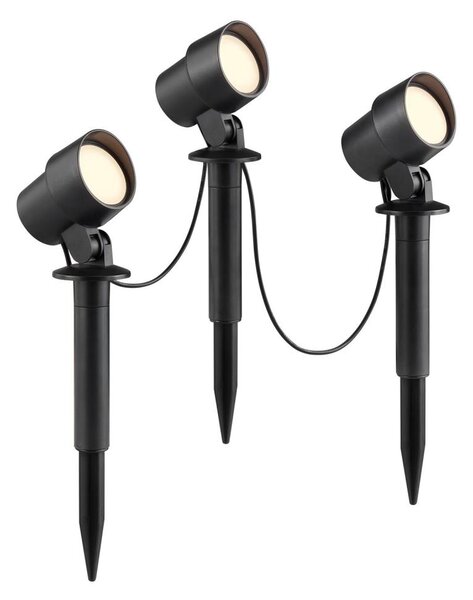 Brilliant - Set da 3 lampade LED da esterno KAMARA LED/8,5W/230V IP44 nere