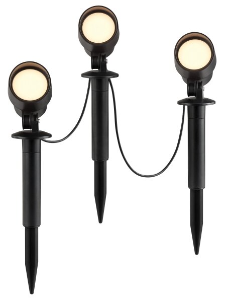 Brilliant - Set da 3 lampade LED da esterno KAMARA LED/8,5W/230V IP44 nere
