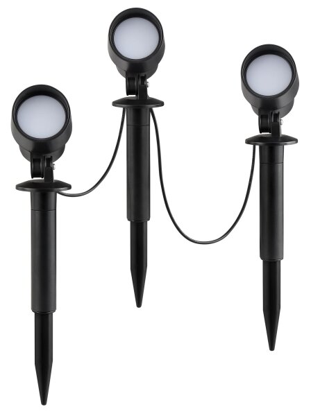 Brilliant - Set da 3 lampade LED da esterno KAMARA LED/8,5W/230V IP44 nere