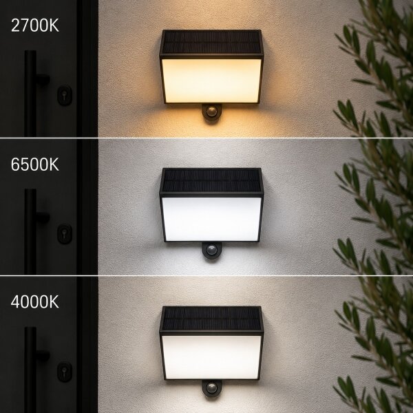 Brilliant - Lampada da parete solare SIERRA a LED/6W/3,7V 2000 mAh IP54 nera