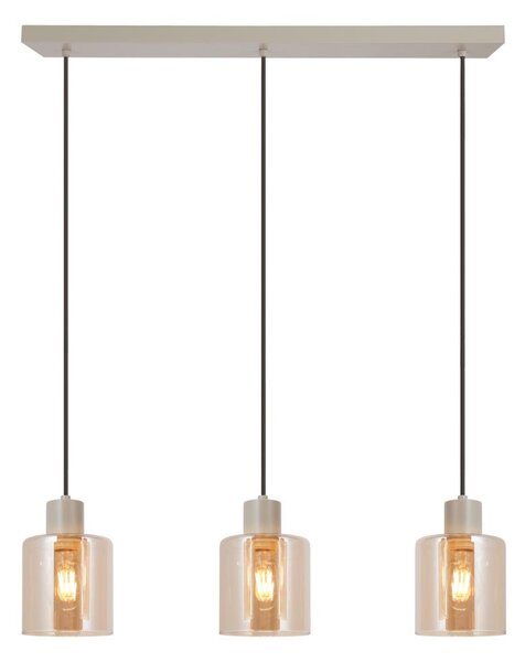 Brilliant - Lampadario a cavo LYSKA 3xE27/20W/230V crema/beige fumé
