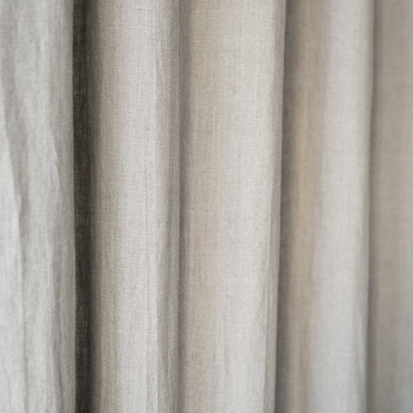 Tenda di lino beige con passanti Night Time, 250 x 140 cm Natural - Linen Tales