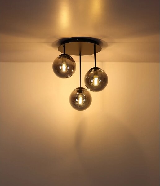 Globo 47441-3S - Lampadario a plafone HARMON 3xE14/25W/230V, nero