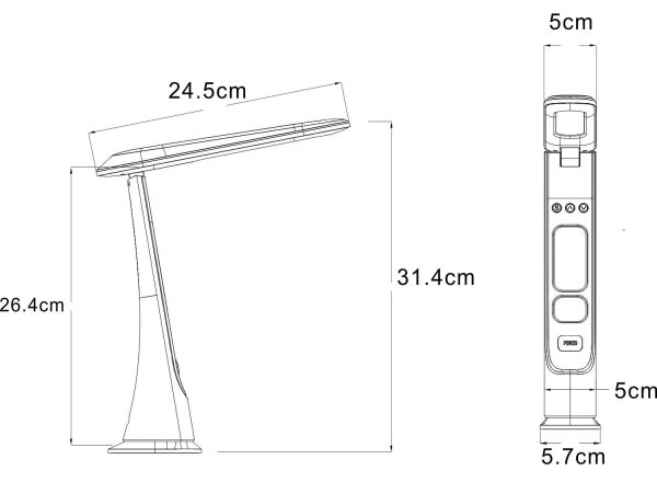 Globo 58476 - Lampada da tavolo ricaricabile a LED dimmerabile con comando a sfioramento AVERIE LED/2W/5V