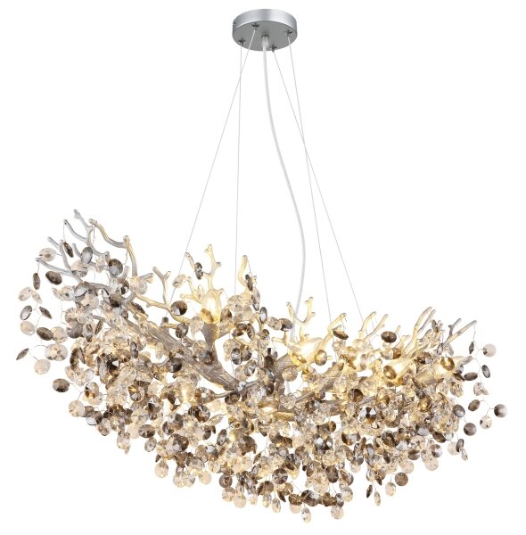 Globo 64138H3S - Lampadario a sospensione su cavo QUEENA 10xE14/40W/230V argento
