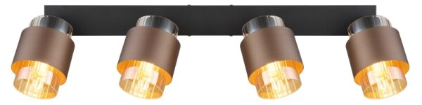 Globo 15560-4C - Faretto MILLEY 4xE27/40W/230V nero/bronzo
