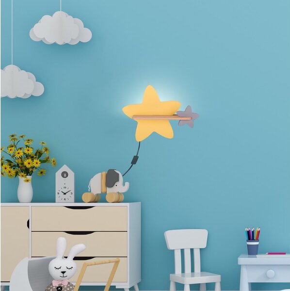 Apparecchio per bambini giallo e bianco Star - Candellux Lighting