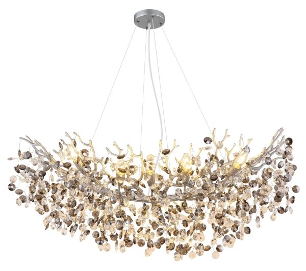 Globo 64138H3S - Lampadario a sospensione su cavo QUEENA 10xE14/40W/230V argento