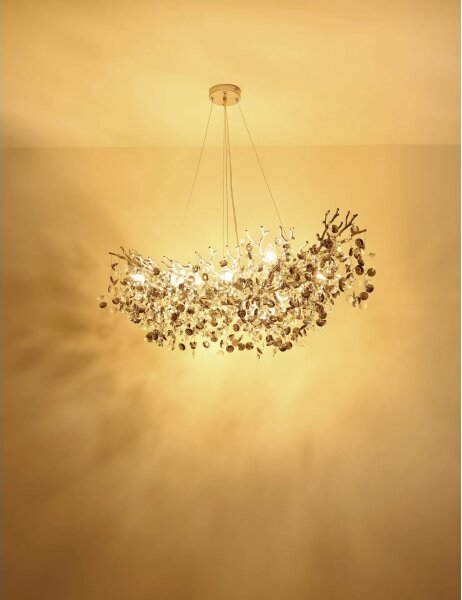 Globo 64138H3S - Lampadario a sospensione su cavo QUEENA 10xE14/40W/230V argento