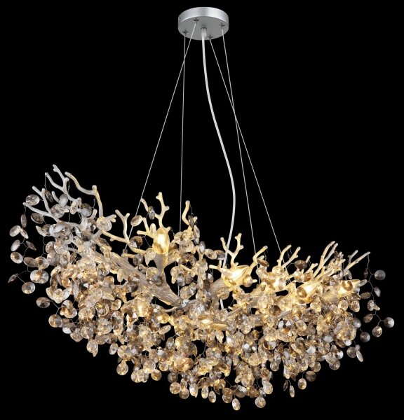 Globo 64138H3S - Lampadario a sospensione su cavo QUEENA 10xE14/40W/230V argento