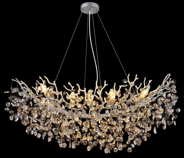 Globo 64138H3S - Lampadario a sospensione su cavo QUEENA 10xE14/40W/230V argento