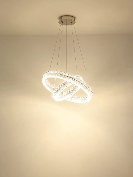 Globo 67387-60 - Lampada a sospensione LED dimmerabile su cavo LAUREL LED/60W/230V vetro trasparente + telecomando