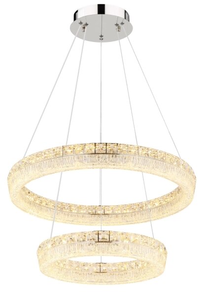 Globo 67387-60 - Lampada a sospensione LED dimmerabile su cavo LAUREL LED/60W/230V vetro trasparente + telecomando