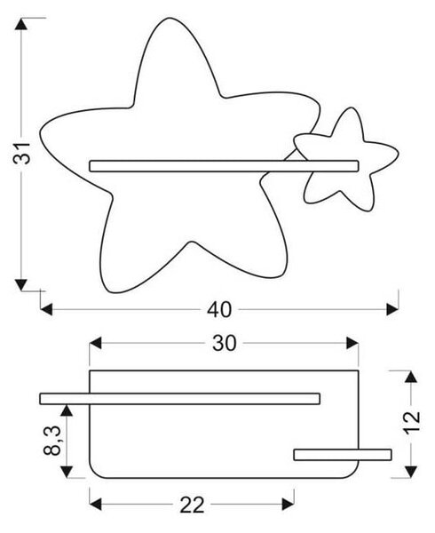 Apparecchio per bambini giallo e bianco Star - Candellux Lighting