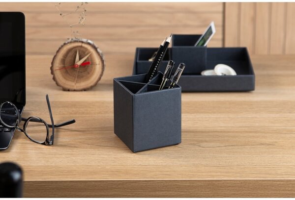 Organizer da scrivania per strumenti di scrittura in 4 pezzi grigio scuro Lena - Bigso Box of Sweden
