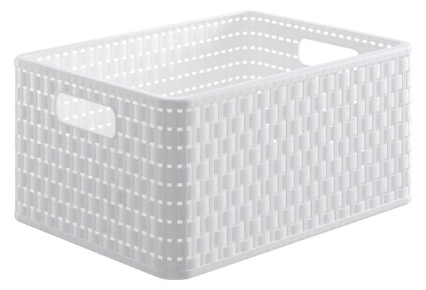 Cesto portaoggetti in plastica riciclata bianca Country - Rotho