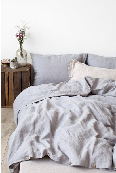 Federa di lino grigio chiaro , 70 x 90 cm Light Grey - Linen Tales