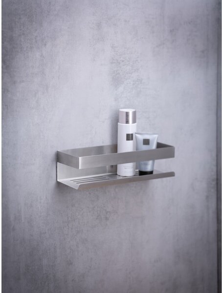Mensola da bagno color argento opaco adesiva in acciaio inox Genova Matt - Wenko