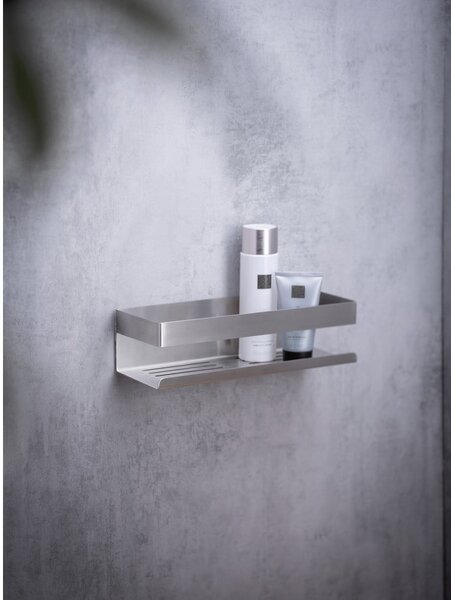 Mensola da bagno color argento opaco adesiva in acciaio inox Genova Matt - Wenko