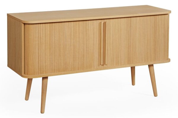 Cassettiera bassa colore naturale con trama in rovere con ante scorrevoli 138x75 cm Rove - Woodman
