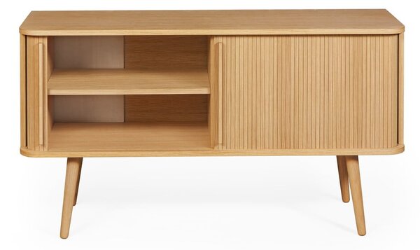 Cassettiera bassa colore naturale con trama in rovere con ante scorrevoli 138x75 cm Rove - Woodman