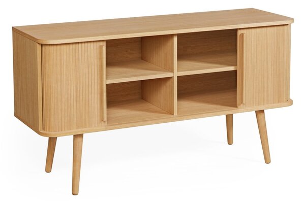 Cassettiera bassa colore naturale con trama in rovere con ante scorrevoli 138x75 cm Rove - Woodman