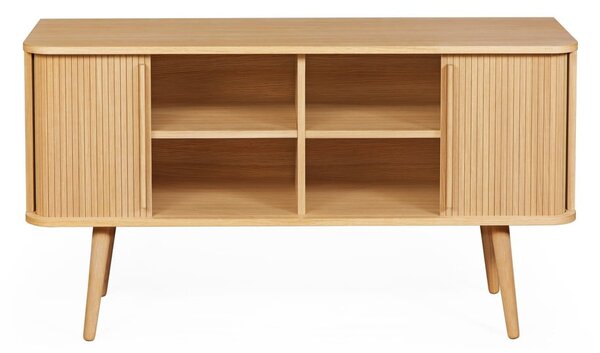 Cassettiera bassa colore naturale con trama in rovere con ante scorrevoli 138x75 cm Rove - Woodman