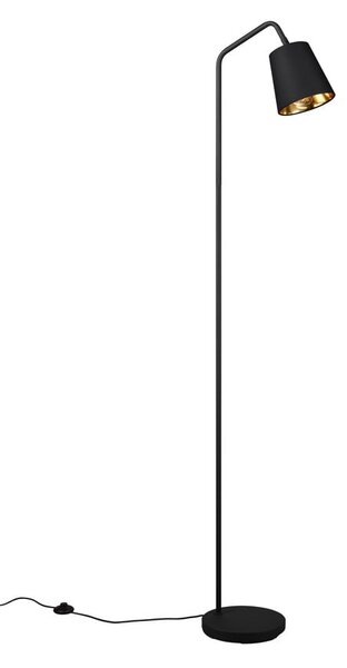 Lampada da terra nera con paralume in tessuto (altezza 148 cm) Buddy - Reality