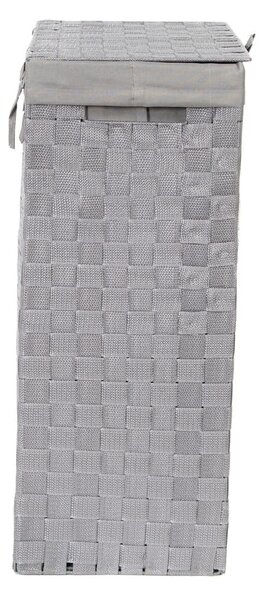 Cesto da bucato grigio con coperchio Cesto da bucato in lino, altezza 60 cm - Compactor