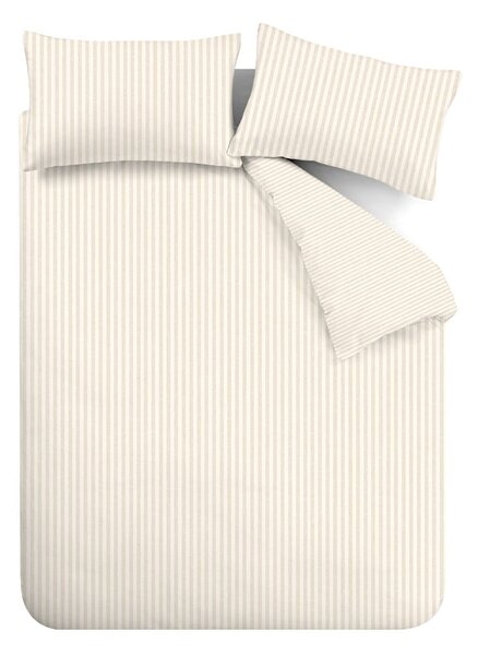 Biancheria da letto in flanella beige e crema per letto matrimoniale 200x200 cm - Catherine Lansfield