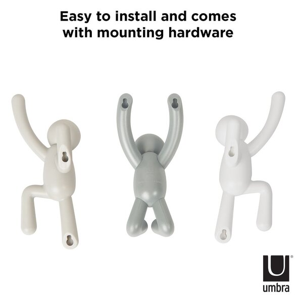 Ganci in plastica da parete in set da 3 Buddy - Umbra