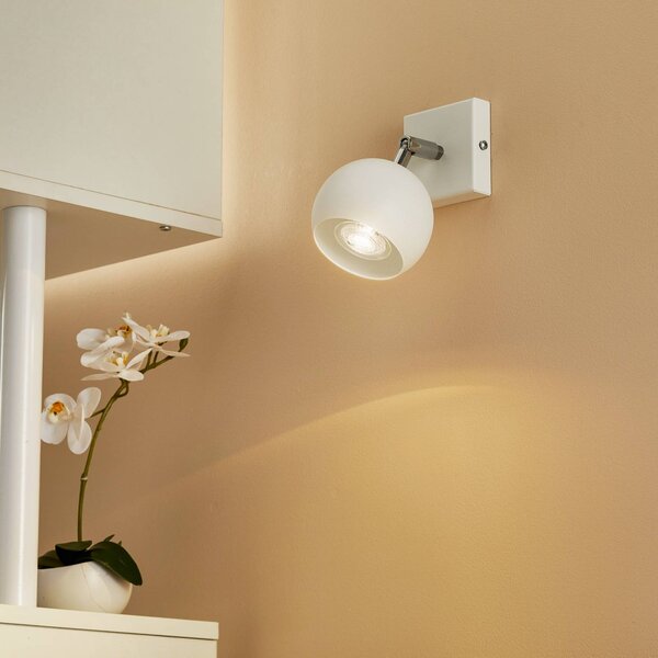 SOLLUX LIGHTING Spot da parete Flame di acciaio, bianco