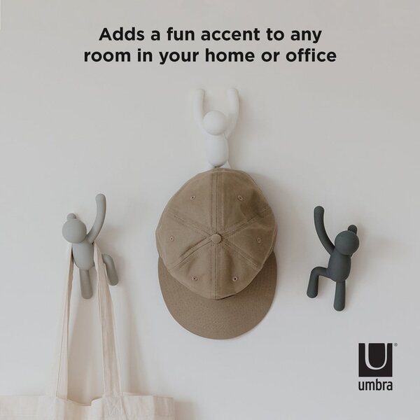 Ganci in plastica da parete in set da 3 Buddy - Umbra