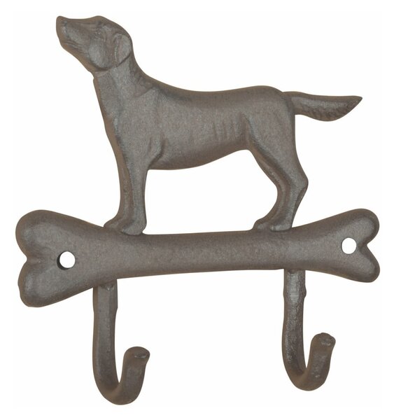 Gancio da parete in ghisa con motivo di cani e ossa - Esschert Design