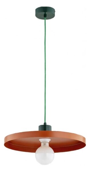 Lampada a sospensione su cavo ETERI 1xE27/15W/230V finitura rame/verde