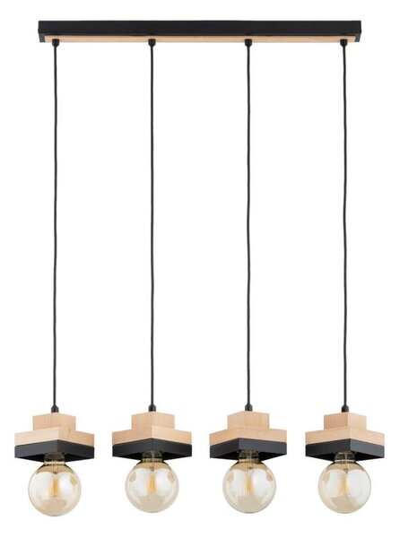 Lampada sospesa a cavo MIKO 4xE27/15W/230V nero/beige