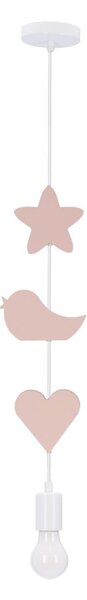 Lampadario per bambini bianco/rosa con paralume in metallo Single – Candellux Lighting