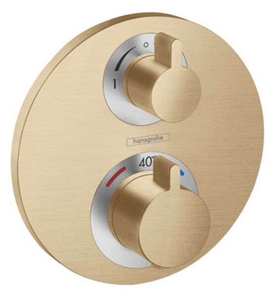 Hansgrohe Ecostat S - Miscelatore termostatico ad incasso per 2 utenze, bronzo spazzolato 15758140