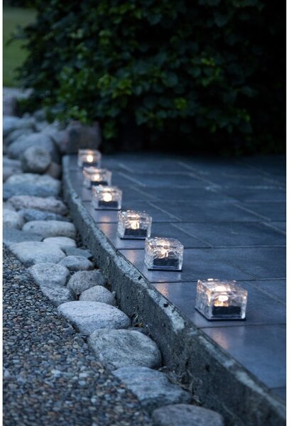 Candele a LED in set con alimentazione a pannelli solari da esterno 3 pz (altezza totale 5,5 cm) Icecube – Star Trading