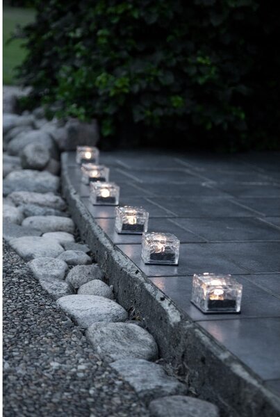 Candele a LED in set con alimentazione a pannelli solari da esterno 3 pz (altezza totale 5,5 cm) Icecube – Star Trading