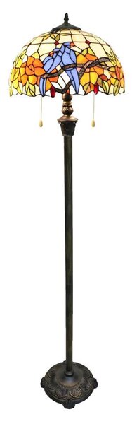 Brilagi - Lampada da terra in vetro Tiffany JUNGLE 2xE27/60W/230V