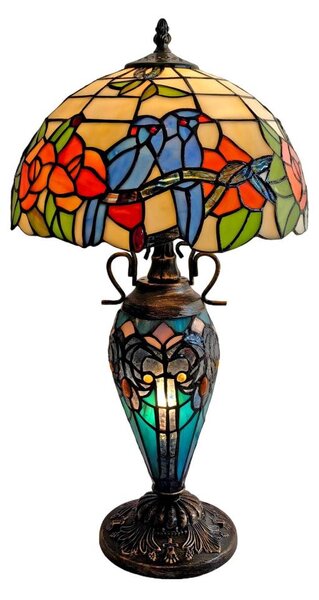 Brilagi - Lampada da tavolo Tiffany in vetro colorato JUNGLE 1xE27/60W/230V + 1xE14/40W