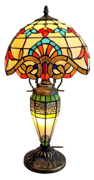 Brilagi - Lampada da tavolo Tiffany in vetro colorato MIRABELLA 1xE27/60W/230V + 1xE14/40W